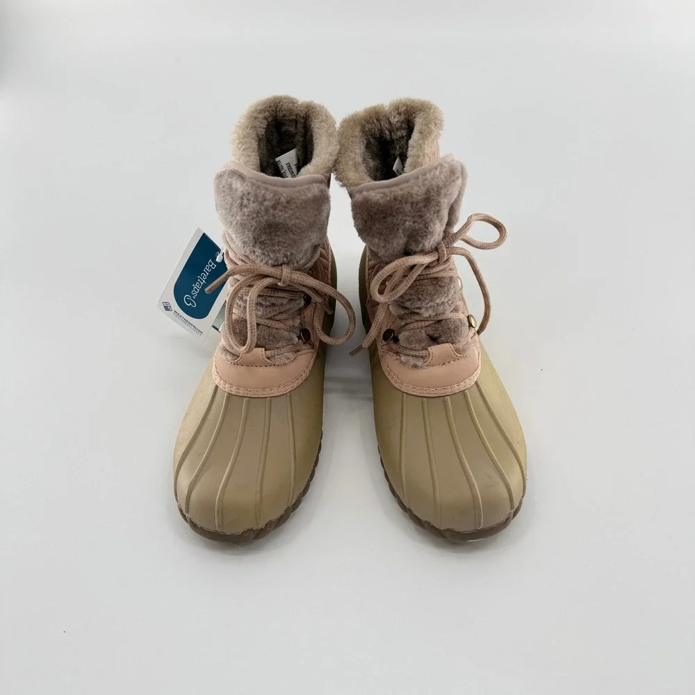 NWT Baretraps Flash Duck Boots Size 7 Weatherproof Quilted Faux Fur Blush Pink